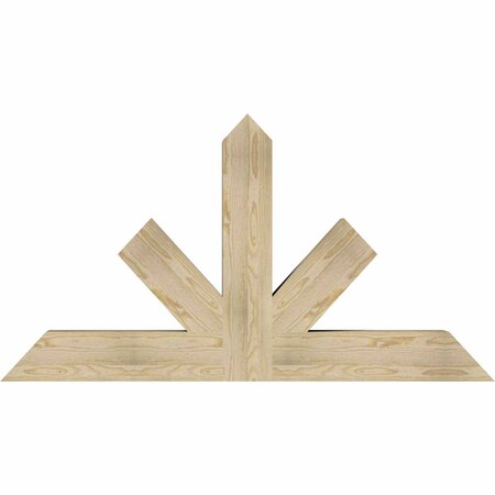 Ekena Millwork Saratoga Rough Sawn Timber Gable Bracket, Douglas Fir, 60"W x 32"H x 6"D x 6"F, 13/12 Pitch GBW060X32X0606SAR00RDF
